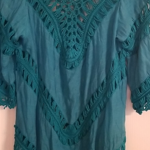Blue Crochet Top/Coverup - Picture 3 of 4
